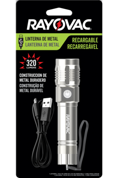 Lanterna de Metal Recarregável Rayovac